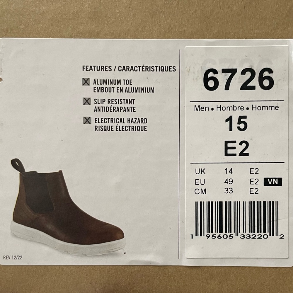 Red Wing Cross Lite 5-Inch Romeo Safety Toe Chukka Boots Size 15 E2 Style #6726